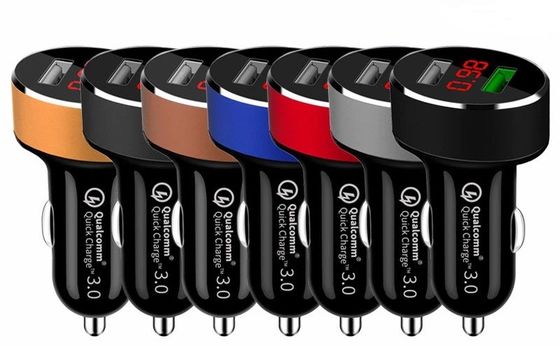 ODM Dual USB Fast Car Phone Charger 30W High Speed DC To DC Car Charger With LED Display